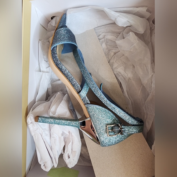 Micheal Kors Women's Astrid Colorblock Glitter Ankle-Strap Sandals - Blue - Picture 12 of 17